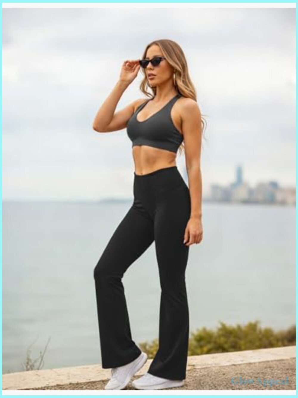 Seamless Scrunch Butt Lifting Flare Leggings Mid Waist Tummy Control Yoga Pants - Picture 2 of 7